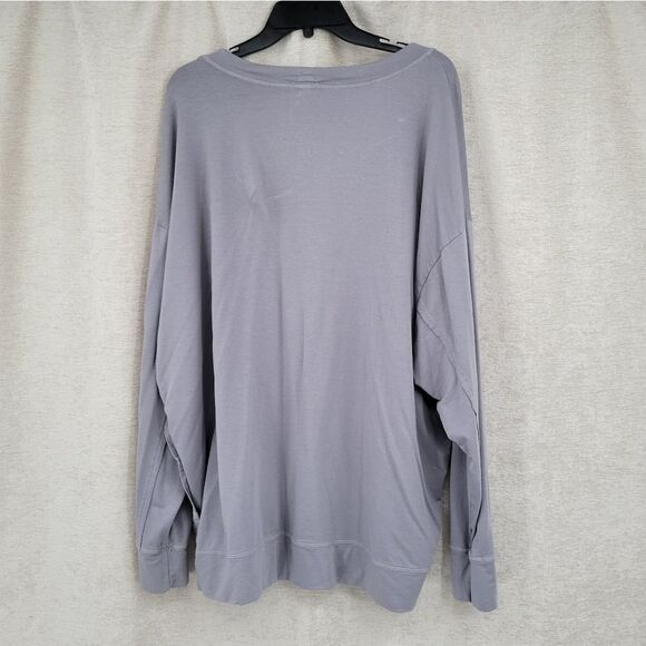 PJ Harlow Taylor Women's Gray French Terry Crewneck Sweatshirt Cozy Loungewear - Picture 5 of 15